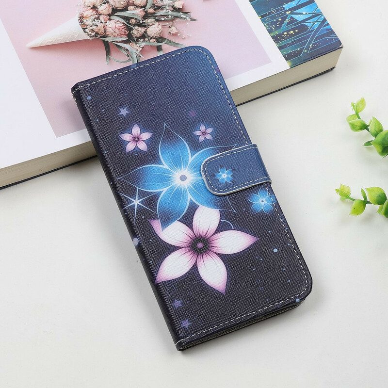 Flip Case Für Samsung Galaxy A31 Mit Kordel Mondriemenblumen