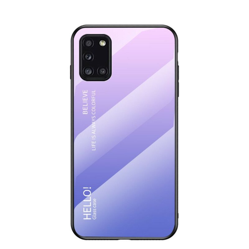 Hülle Für Samsung Galaxy A31 Gehärtetes Glas Hallo