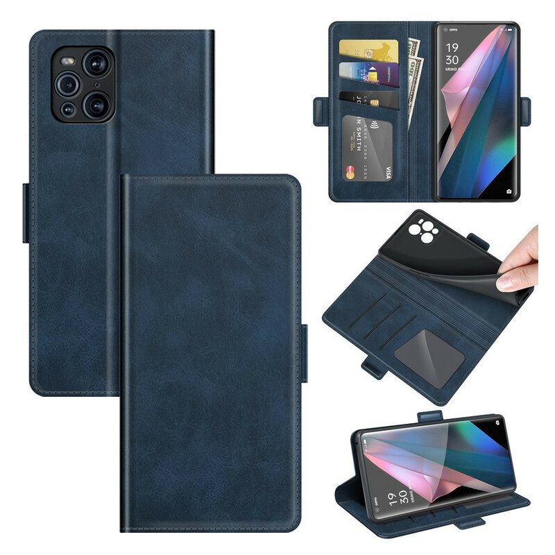 Flip Case Für Oppo Find X3 Pro Flip Case Klassische Doppelklappe