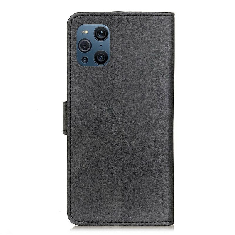 Flip Case Für Oppo Find X3 Pro Matter Vintage-ledereffekt