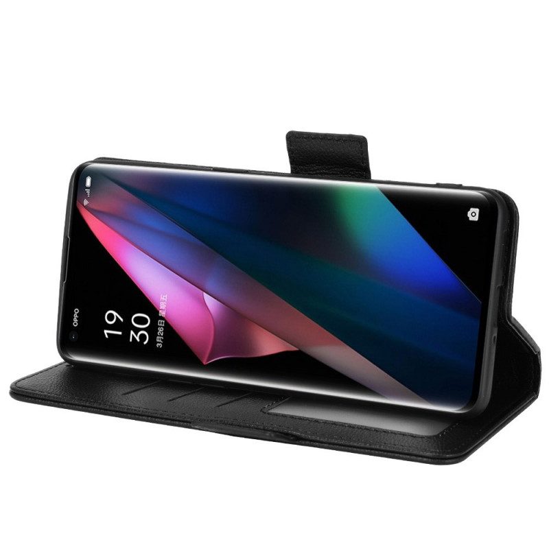 Lederhüllen Für Oppo Find X3 Pro Flip Case Klappe Double Litchi Neue Farben