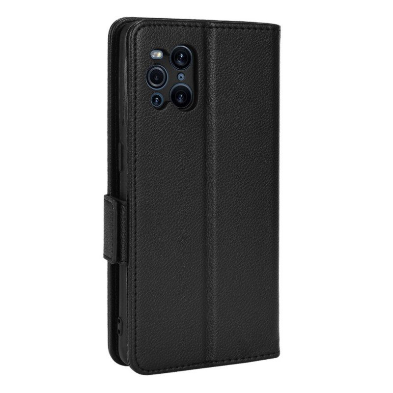 Lederhüllen Für Oppo Find X3 Pro Flip Case Klappe Double Litchi Neue Farben