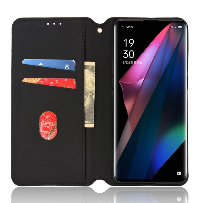 Schutzhülle Für Oppo Find X3 Pro Flip Case Diamant-ledereffekt