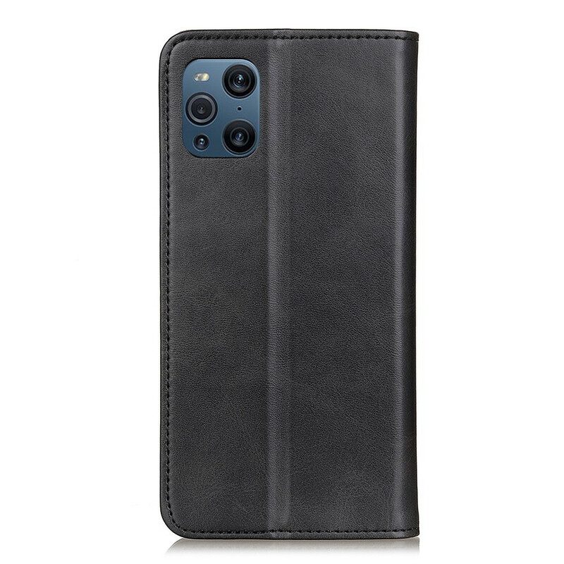 Schutzhülle Für Oppo Find X3 Pro Flip Case Spaltleder