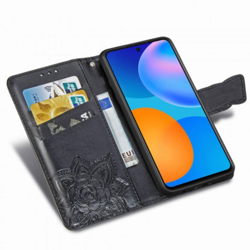 Flip Case Für Huawei P Smart 2021 Halbe Schmetterlinge