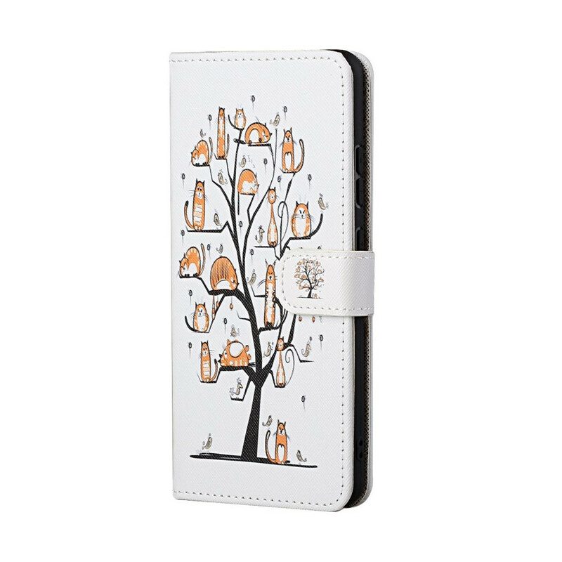 Flip Case Für Huawei P Smart 2021 Mit Kordel Funky Cats Mit Riemen