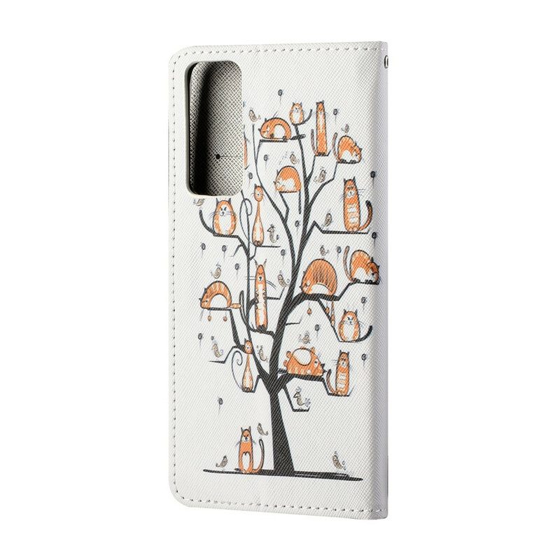 Flip Case Für Huawei P Smart 2021 Mit Kordel Funky Cats Mit Riemen