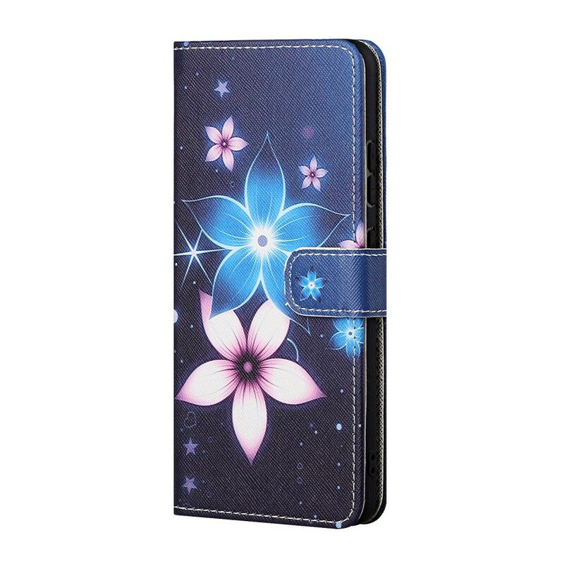 Flip Case Für Huawei P Smart 2021 Mit Kordel Mondriemenblumen