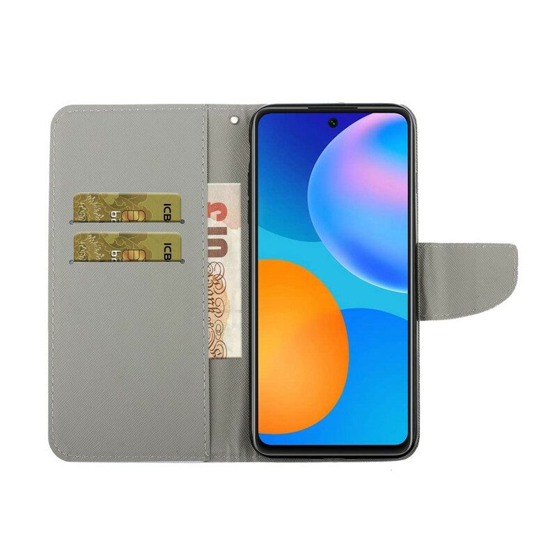 Flip Case Für Huawei P Smart 2021 Mit Kordel Tanga-gänseblümchen