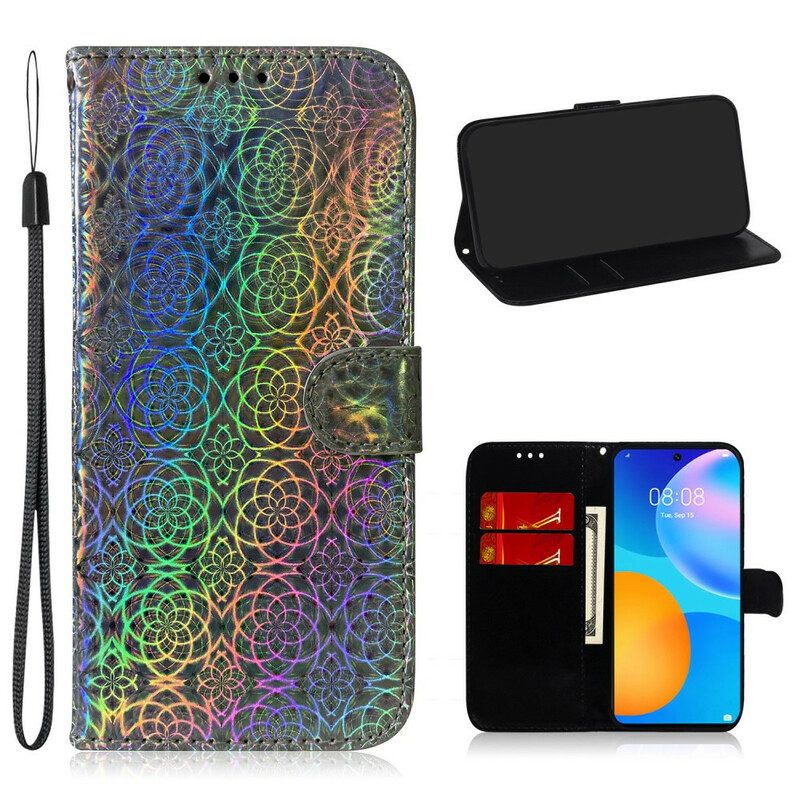 Flip Case Für Huawei P Smart 2021 Pure Farbe