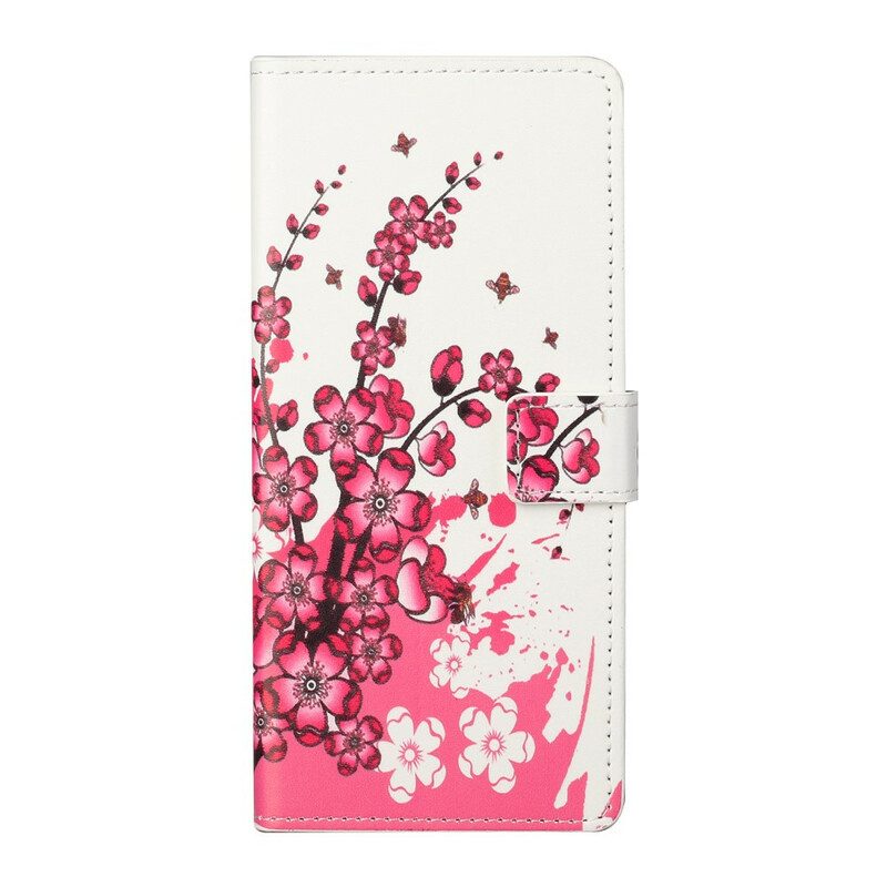 Flip Case Für Huawei P Smart 2021 Tropische Blumen