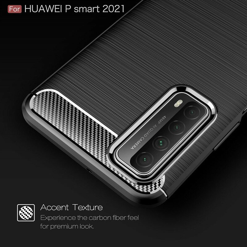 Handyhülle Für Huawei P Smart 2021 Gebürstete Kohlefaser