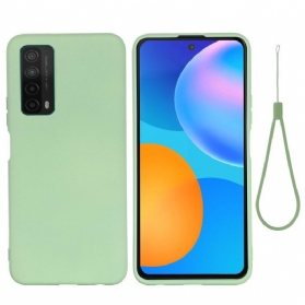 Hülle Für Huawei P Smart 2021 Flüssiges Silikon Mit Lanyard