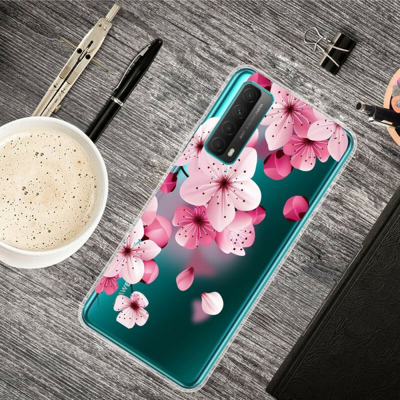 Hülle Für Huawei P Smart 2021 Große Rosa Blumen