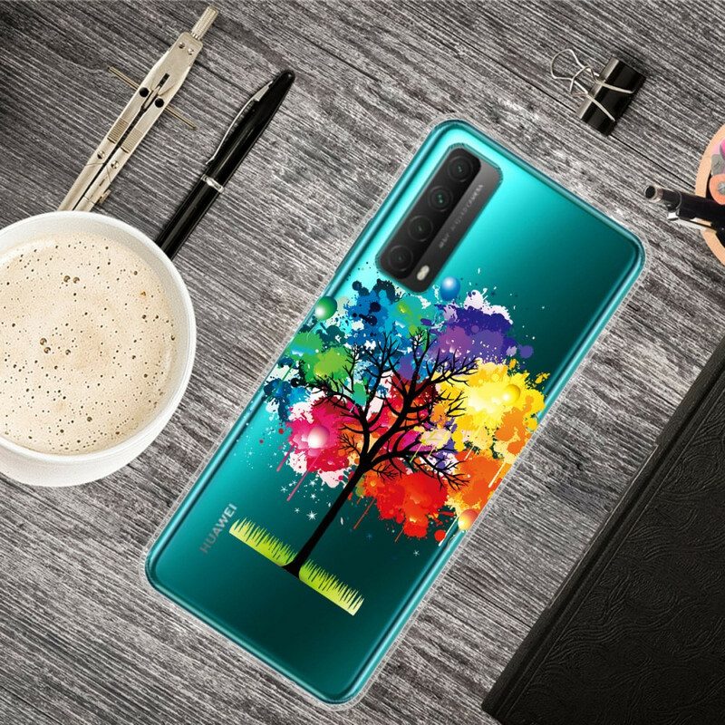 Hülle Für Huawei P Smart 2021 Nahtloser Aquarellbaum