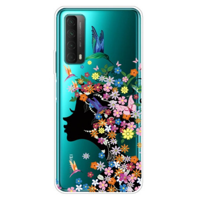 Hülle Für Huawei P Smart 2021 Transparentes Blumenmädchen