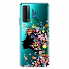 Hülle Für Huawei P Smart 2021 Transparentes Blumenmädchen