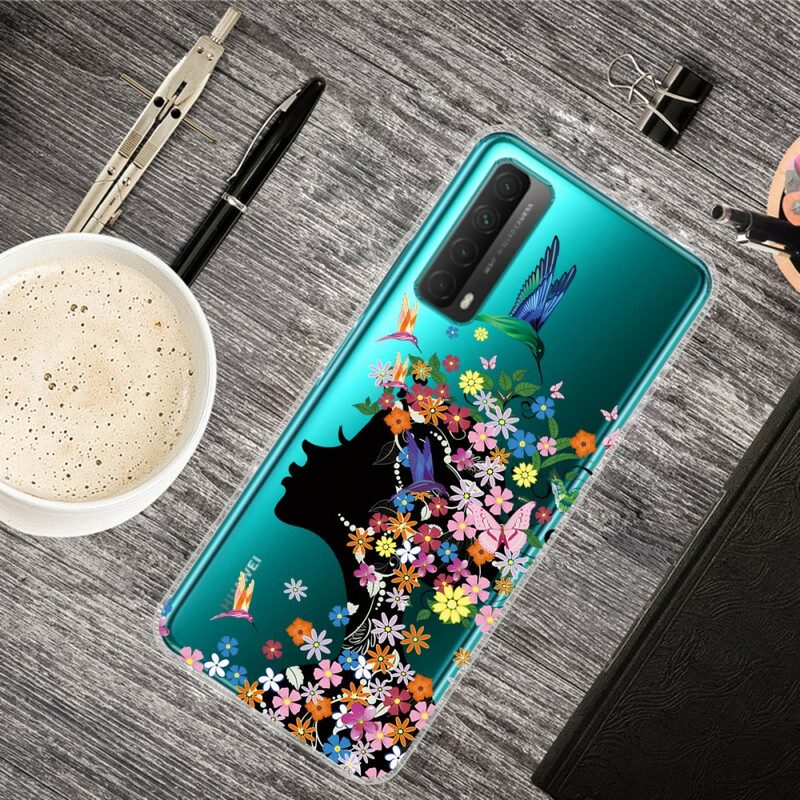 Hülle Für Huawei P Smart 2021 Transparentes Blumenmädchen