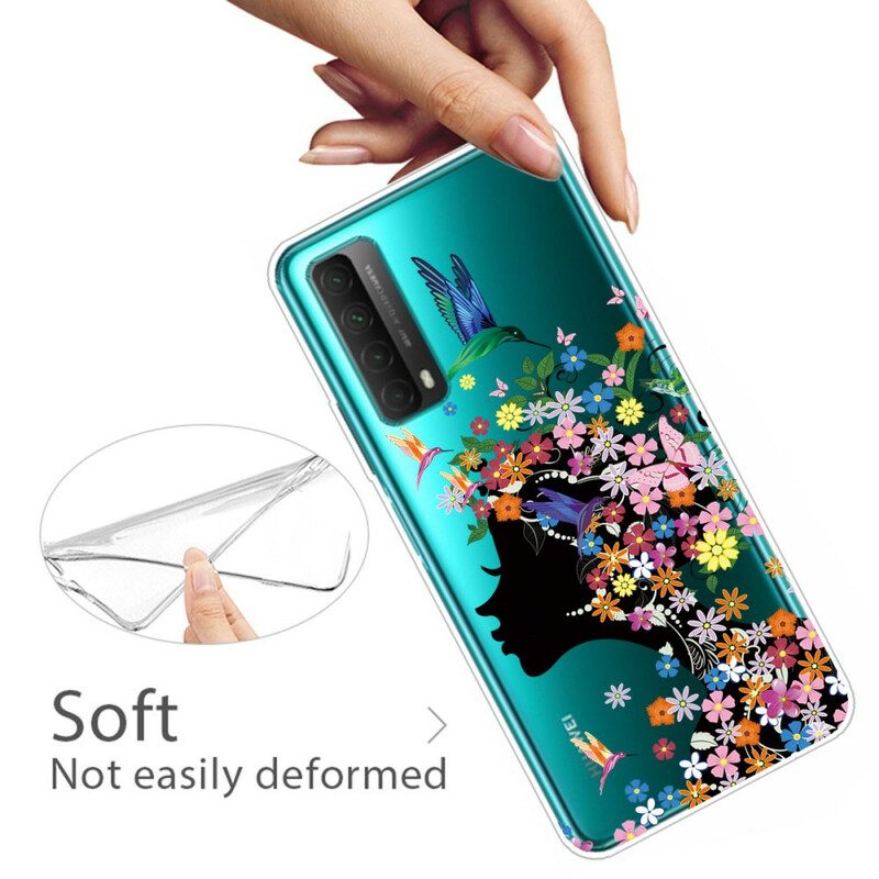 Hülle Für Huawei P Smart 2021 Transparentes Blumenmädchen