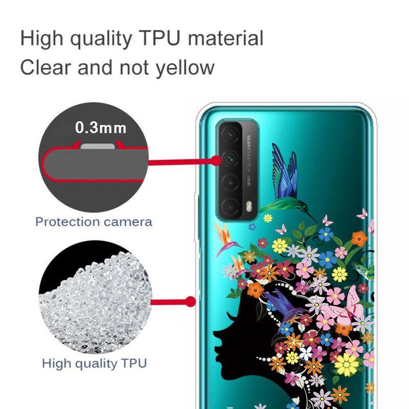 Hülle Für Huawei P Smart 2021 Transparentes Blumenmädchen