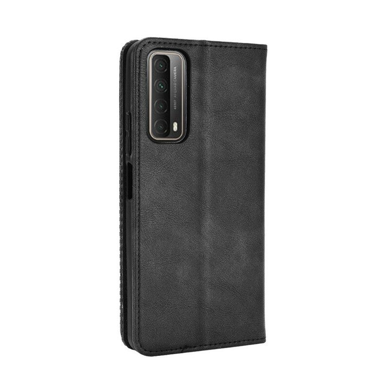 Schutzhülle Für Huawei P Smart 2021 Flip Case Stilisierter Vintage-ledereffekt