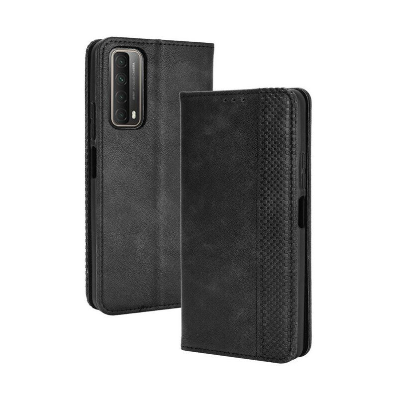 Schutzhülle Für Huawei P Smart 2021 Flip Case Stilisierter Vintage-ledereffekt