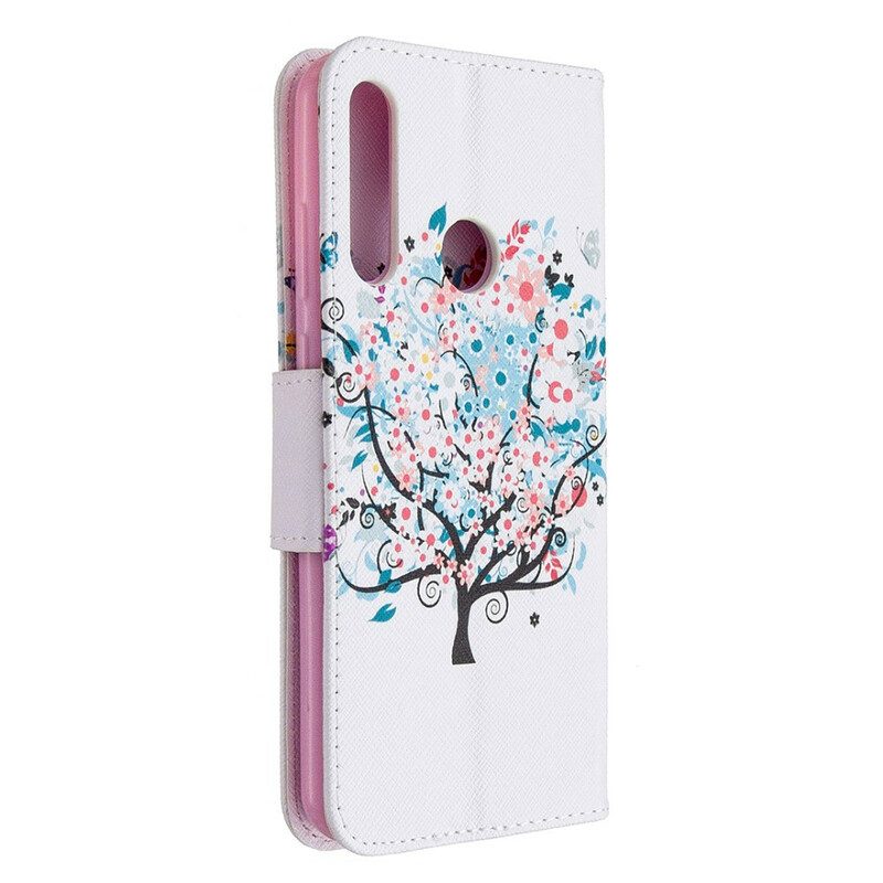 Flip Case Für Huawei Y6p Geblümter Baum