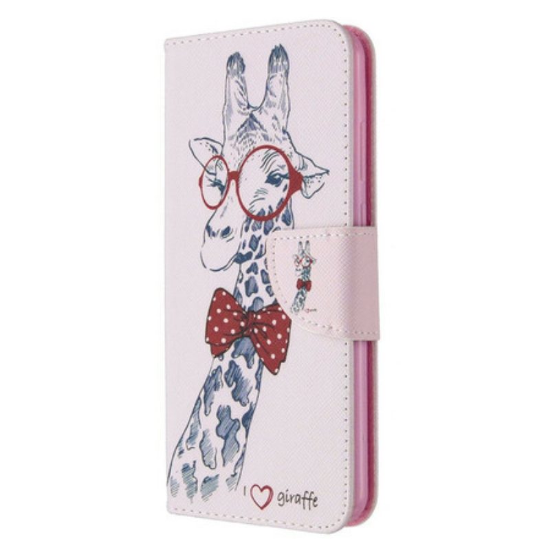 Flip Case Für Huawei Y6p Kluge Giraffe