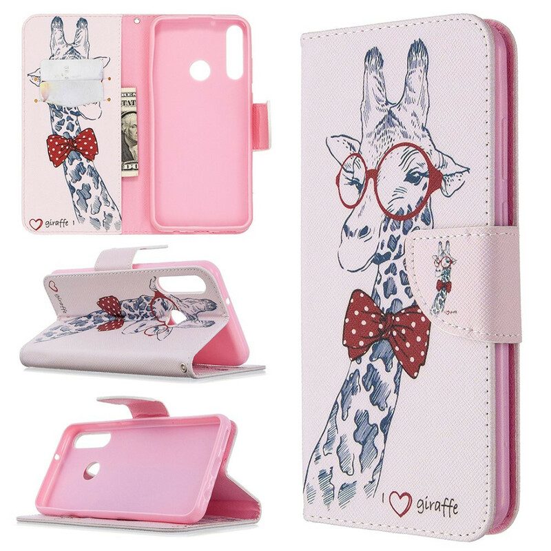 Flip Case Für Huawei Y6p Kluge Giraffe