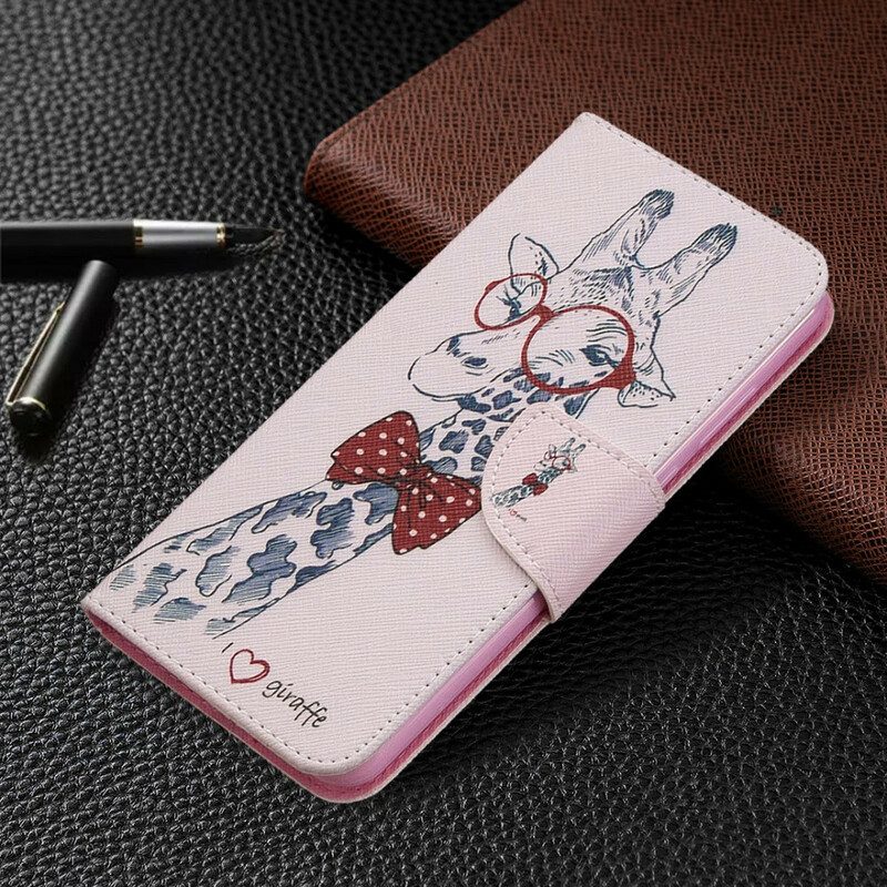 Flip Case Für Huawei Y6p Kluge Giraffe