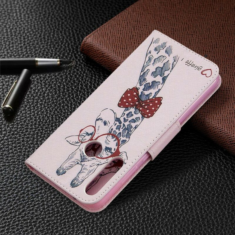 Flip Case Für Huawei Y6p Kluge Giraffe