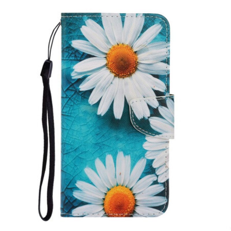 Flip Case Für Huawei Y6p Mit Kordel Tanga-gänseblümchen