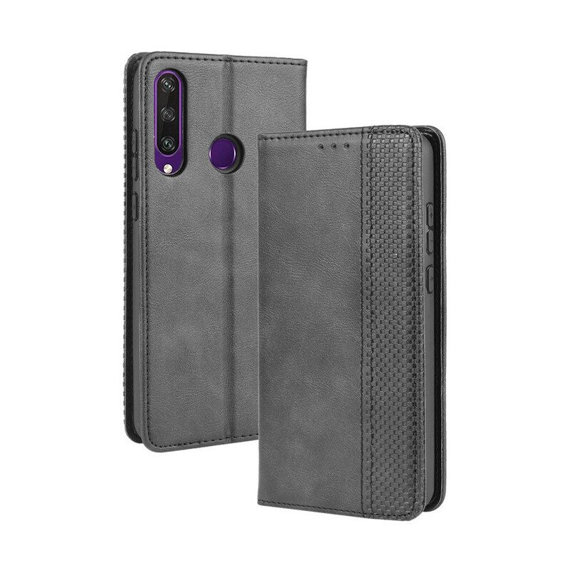 Schutzhülle Für Huawei Y6p Flip Case Stilisierter Vintage-ledereffekt