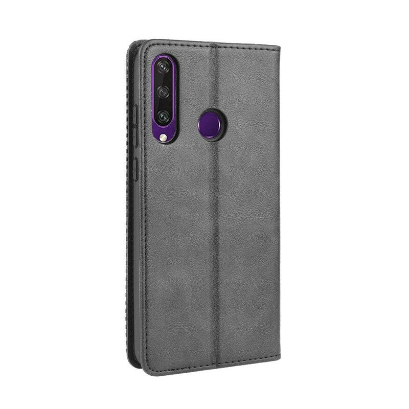 Schutzhülle Für Huawei Y6p Flip Case Stilisierter Vintage-ledereffekt