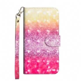 Flip Case Für Samsung Galaxy Note 20 Magenta-glitzer-farbverlauf