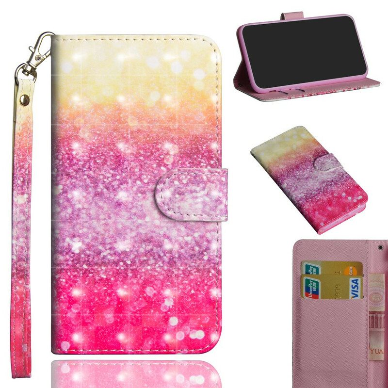 Flip Case Für Samsung Galaxy Note 20 Magenta-glitzer-farbverlauf