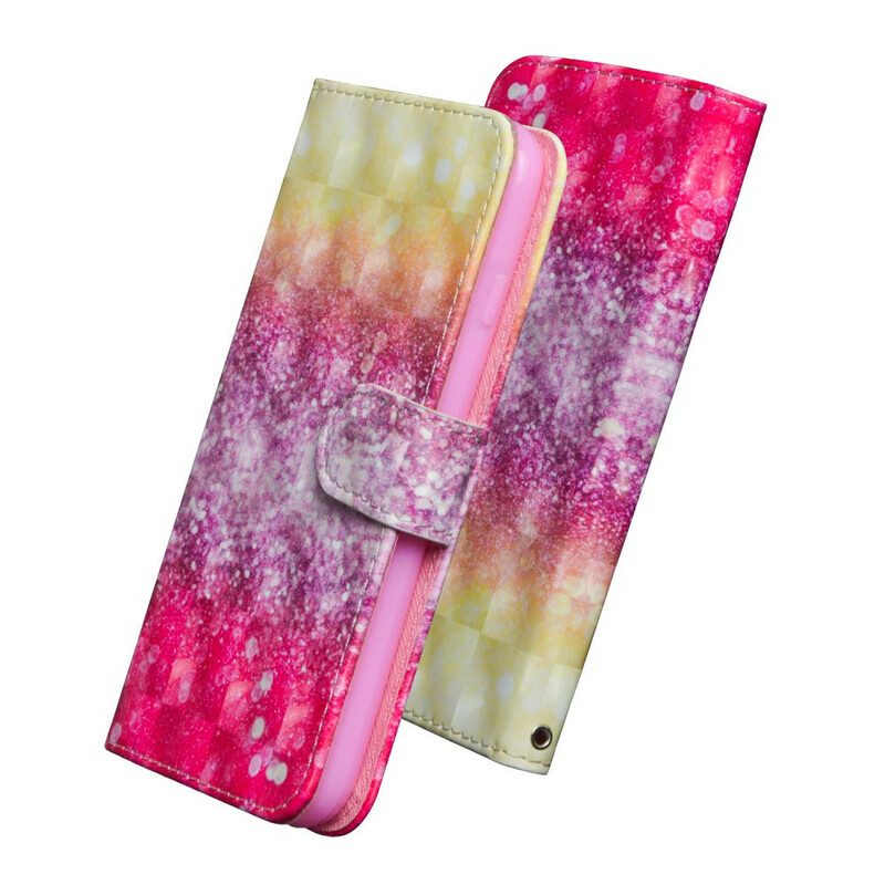 Flip Case Für Samsung Galaxy Note 20 Magenta-glitzer-farbverlauf