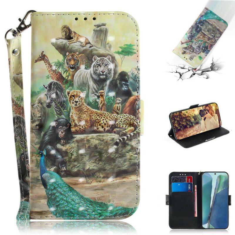 Flip Case Für Samsung Galaxy Note 20 Mit Kordel Tanga-safari-tiere