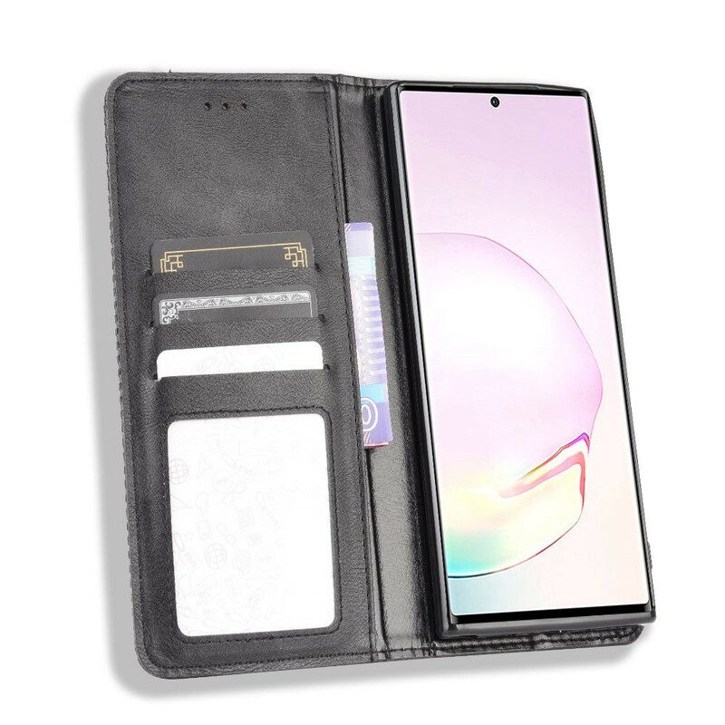 Schutzhülle Für Samsung Galaxy Note 20 Flip Case Stilisierter Vintage-ledereffekt