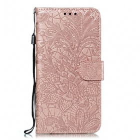 Flip Case Für Huawei P Smart Z Mit Kordel Riemen Mit Stammesblumen