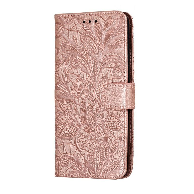 Flip Case Für Huawei P Smart Z Mit Kordel Riemen Mit Stammesblumen