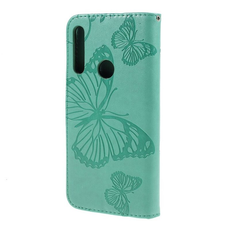 Flip Case Für Huawei P Smart Z Mit Kordel Riesige Riemenschmetterlinge