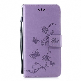 Flip Case Für Huawei P Smart Z Mit Kordel Tanga-schmetterlinge Und Blumen