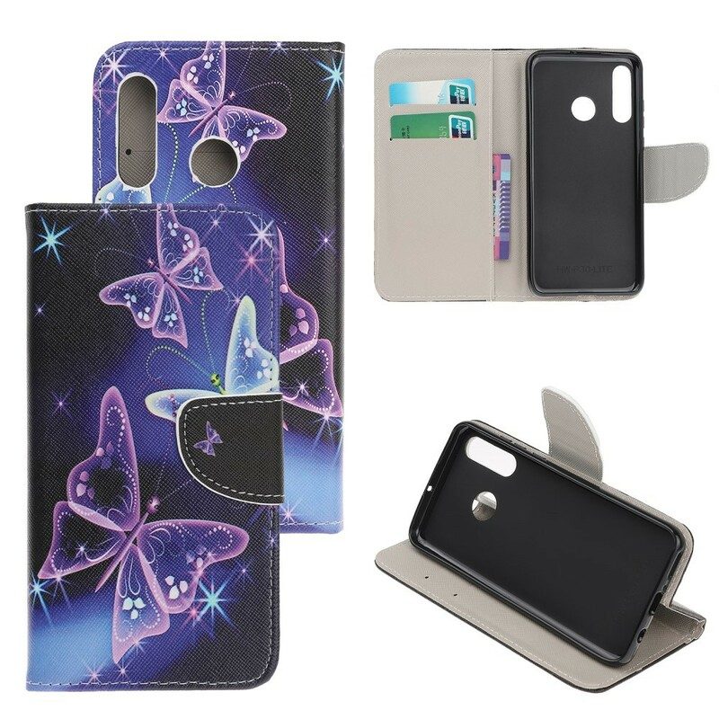 Flip Case Für Huawei P Smart Z Neon-schmetterlinge