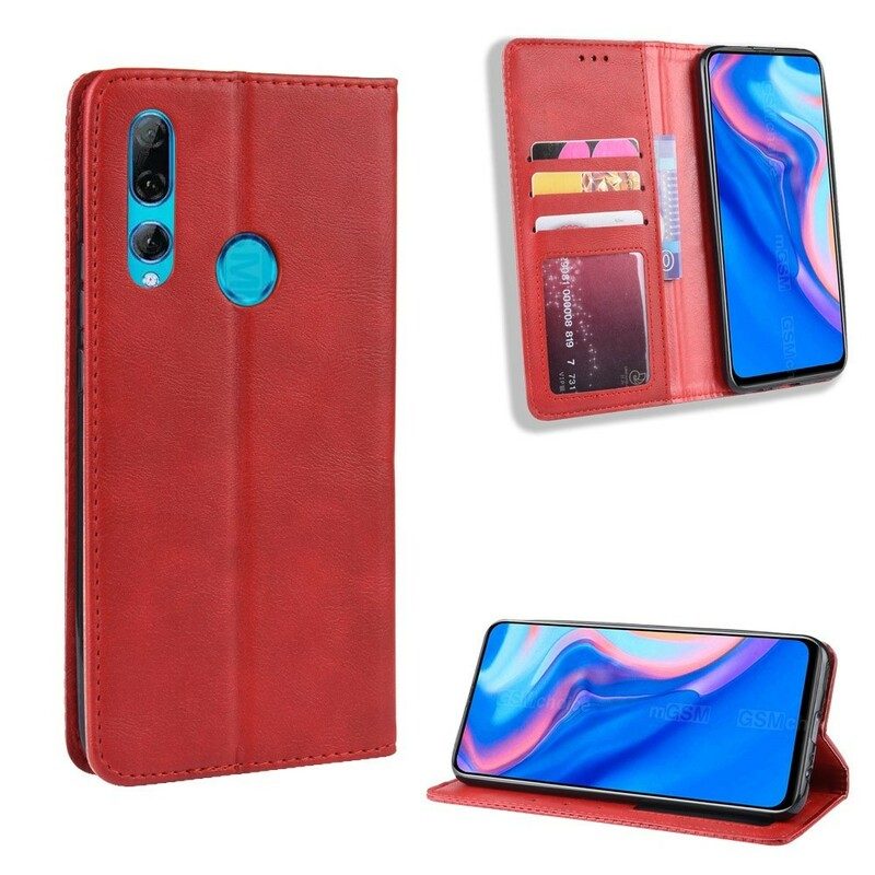 Schutzhülle Für Huawei P Smart Z Flip Case Stilisierter Vintage-ledereffekt