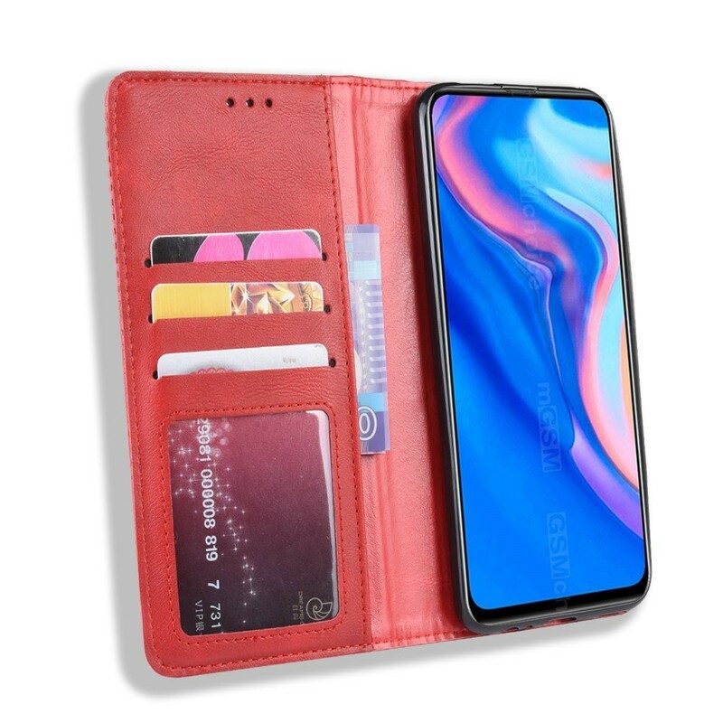 Schutzhülle Für Huawei P Smart Z Flip Case Stilisierter Vintage-ledereffekt