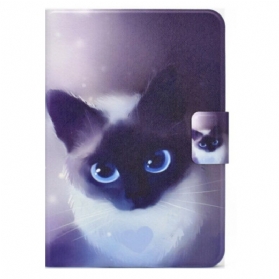 Flip Case Für iPad 10.9" (2022) Blauäugige Katze