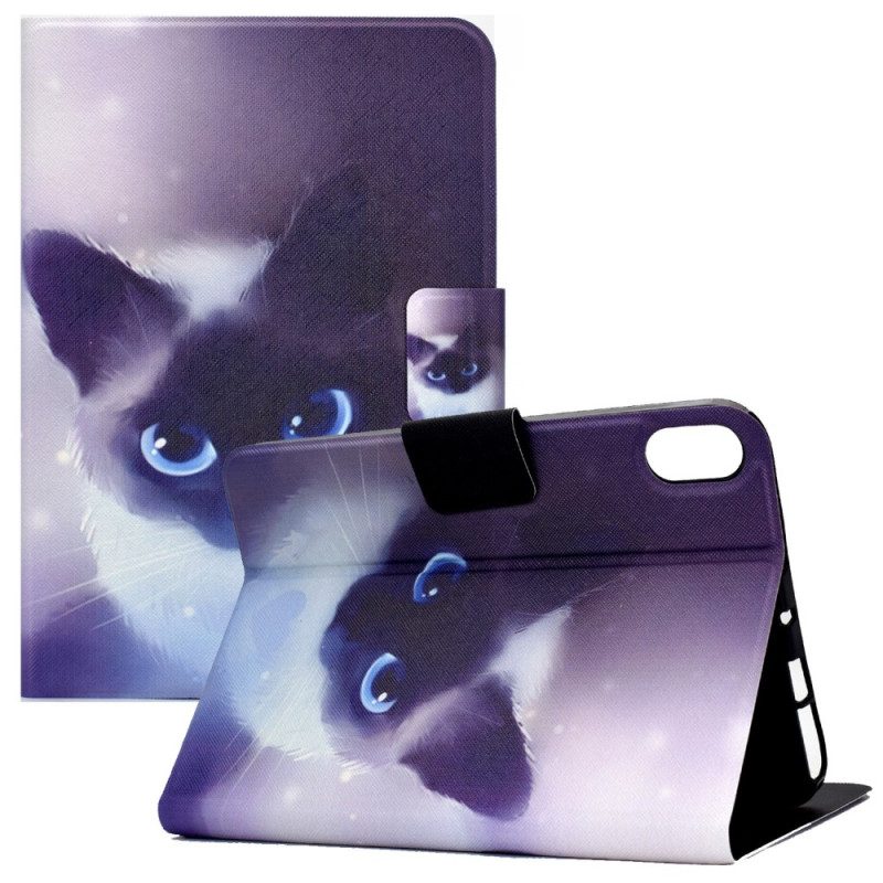 Flip Case Für iPad 10.9" (2022) Blauäugige Katze