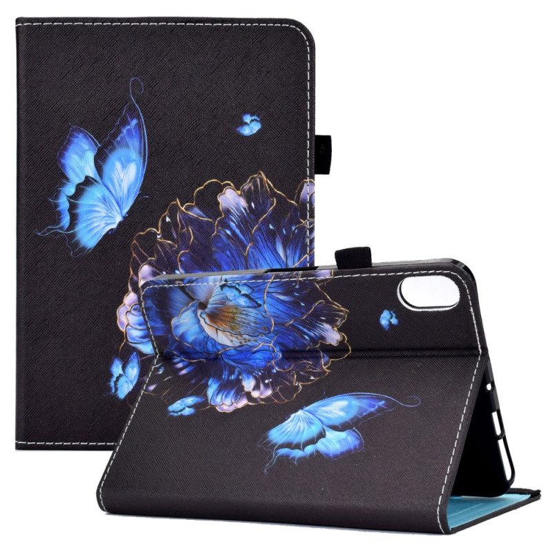 Flip Case Für iPad 10.9" (2022) Blauer Schmetterling