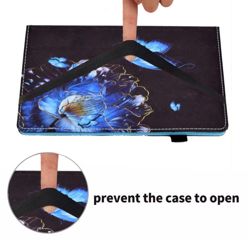 Flip Case Für iPad 10.9" (2022) Blauer Schmetterling